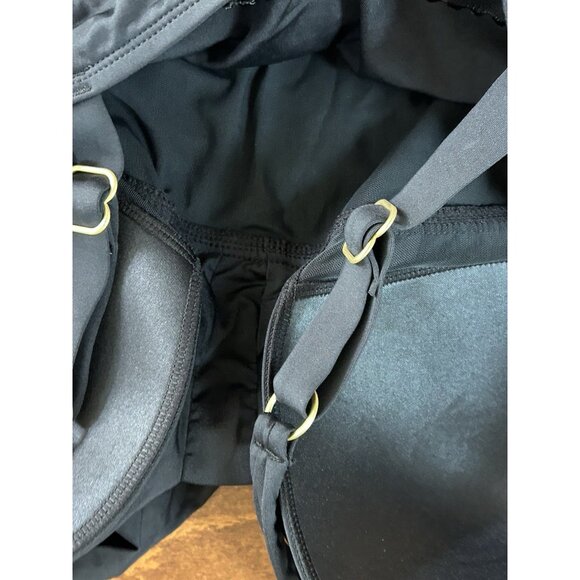 Jantzen Women's Draped Surplice One Piece Bathing Suit Black Stretch NWT Sz 22 - Picture 9 of 11